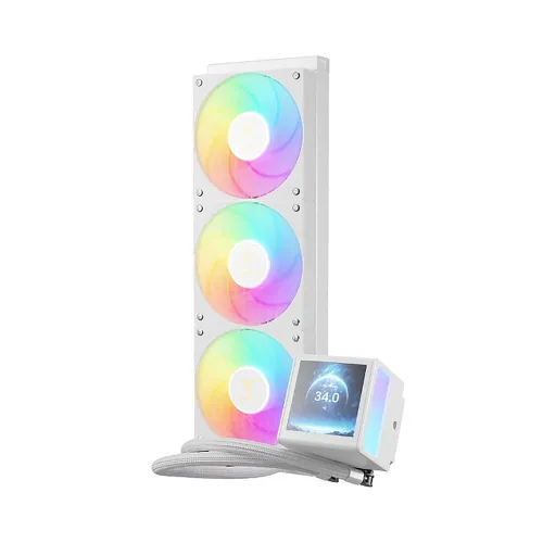 Tản Nhiệt Nước AIO GAMDIAS CHIONE P5-360 White – Radiator 360mm | Màn Hình LCD IPS 3,4 Inch